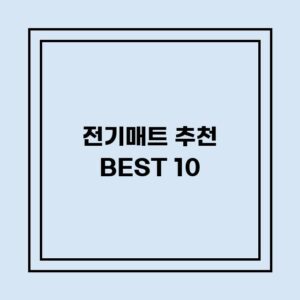 Read more about the article 전기매트 추천 BEST 10 (가격, 후기, 별점, 상세정보)