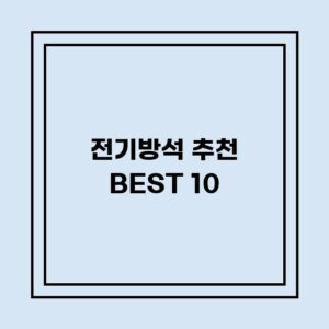 Read more about the article 전기방석 추천 BEST 10 (가격, 후기, 별점, 상세정보)